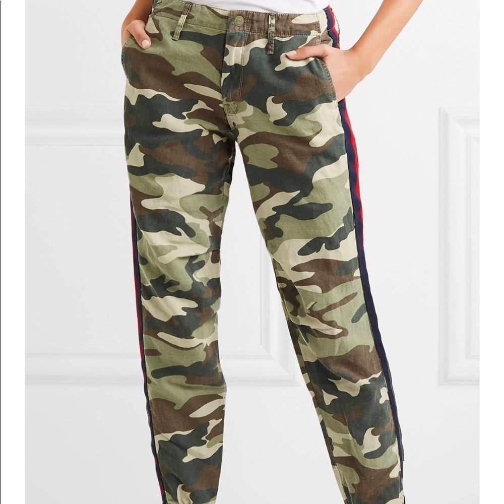 Misfit stripe camouflage print cotton track pant